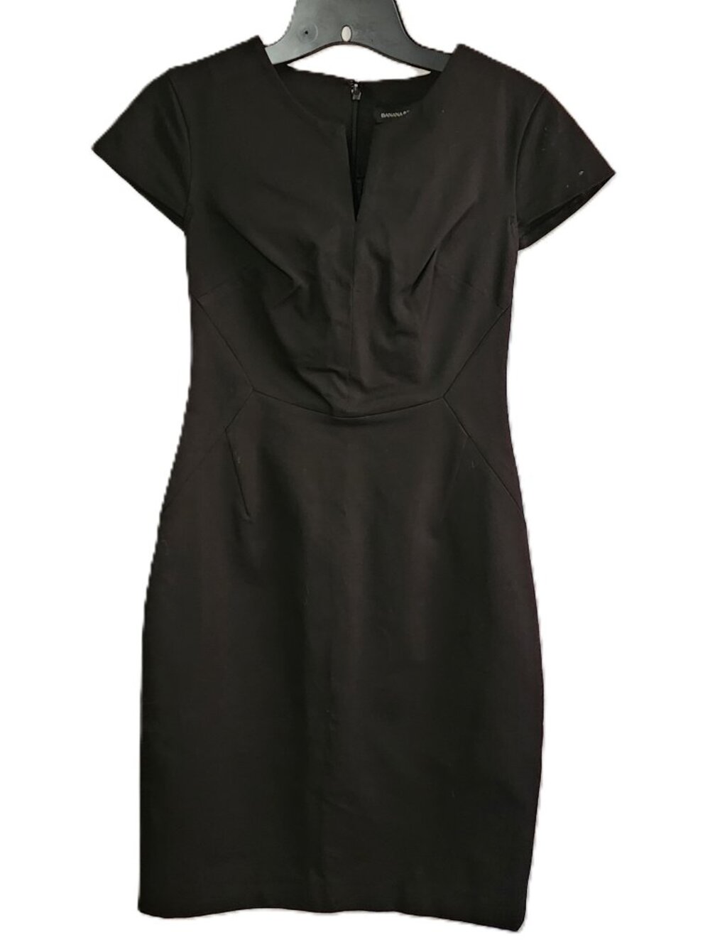 NWT Banana Republic Women’s Black Sleeveless Split Neck Sheath Dress Size 0P
